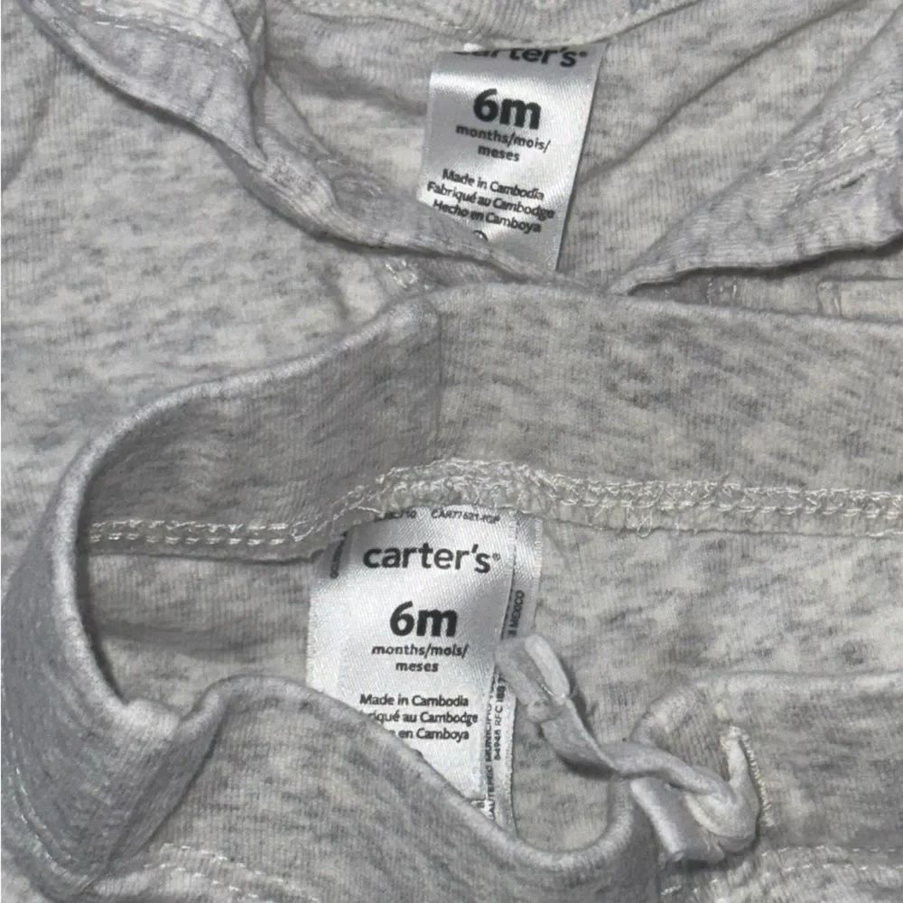 Carter's gray button up hoodie cardigan and pants outfit